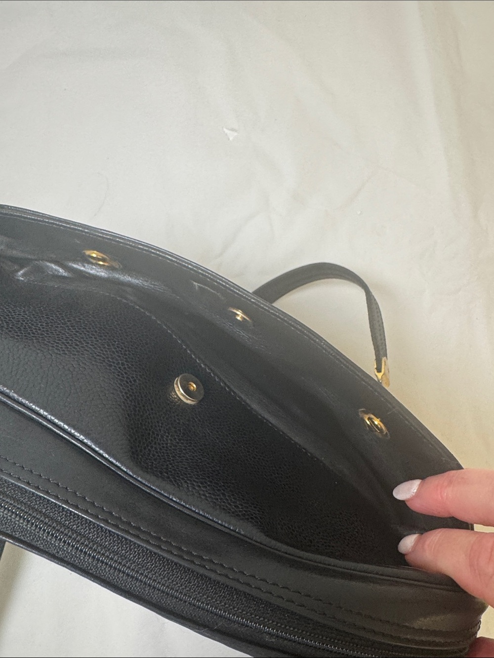 Christian Dior Black Leather Shoulder Bag with CD Gold Chain Accents - Picture 9 of 16